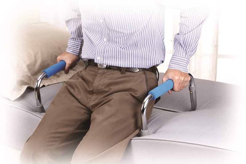 Secure Stand Assist Rail for Elderly with Padded Grab Bar Handles - Chair & Couch Lift Assist Standing Support for Disabled - Handicap Grab Bar Bed Cane Rail for Seniors - Portable Folding Design - Image 3